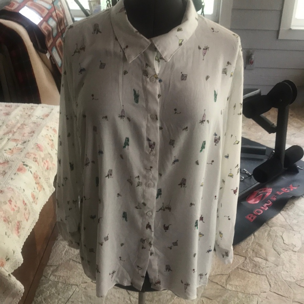 Catalog Favorites Cocktail Shirt Blouse Long Sleeve Size 2X